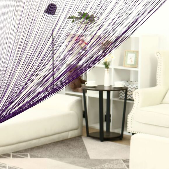 String Curtain Fringe Panel Thread Strip Backdrop Divider for Decor Dark Purple - Picture 2 of 6